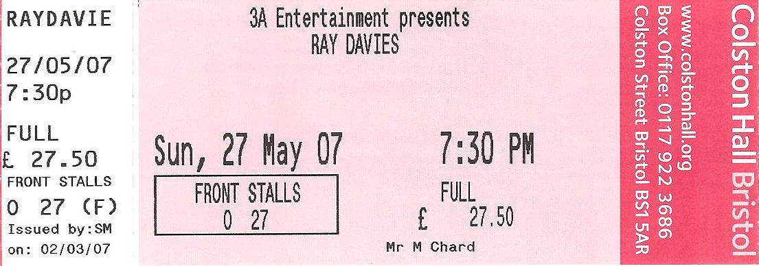 Ray Davies Ticket